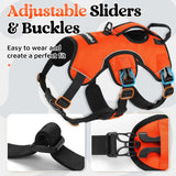 rabbitgoo Escape Proof Dog Harness, Soft Padded Full Body Pet Harness, Reflective Adjustable No Pull Vest with Lift Handle and Lesh Clip for Large Dogs Walking Hiking Training